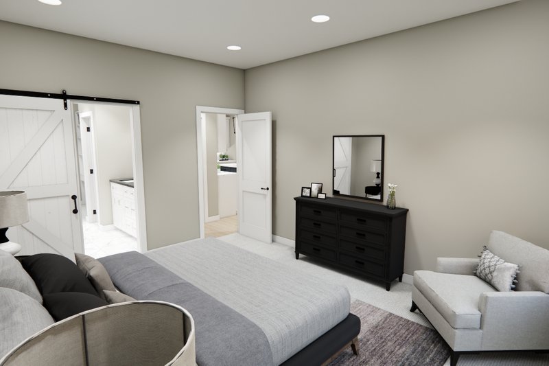 House Blueprint - Interior - Master Bedroom 1 for Bungalow House Plan #51-1405 - 3 bed, 2 bath