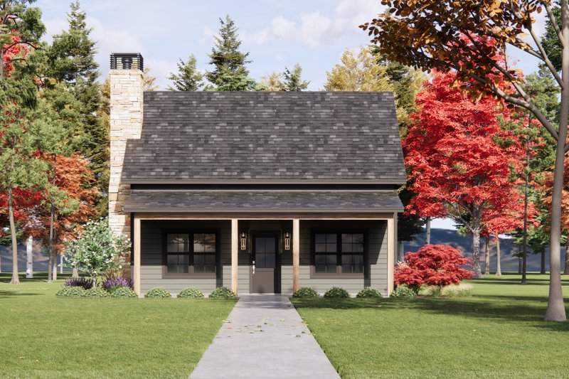 Architectural House Design - Cabin Exterior - Front Elevation Plan #1096-167
