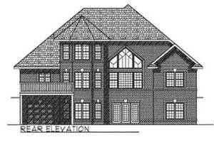 Exterior - Rear Elevation for Traditional House Plan #70-413 - 3 bed, 2.5 bath