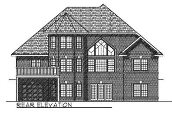 Exterior - Rear Elevation for Traditional House Plan #70-413 - 3 bed, 2.5 bath