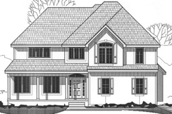 Exterior - Front Elevation for Traditional House Plan #67-785 - 4 bed, 2 bath