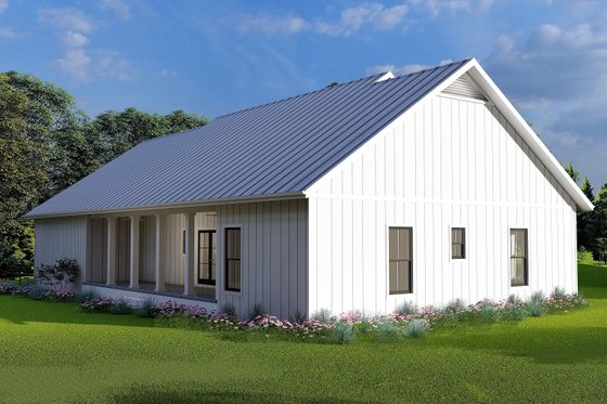 Exterior - Rear Elevation for Farmhouse House Plan #44-258 - 3 bed, 2 bath