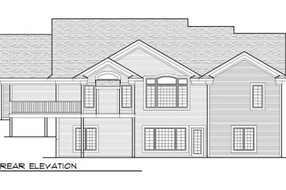 Exterior - Rear Elevation for Traditional House Plan #70-1003 - 5 bed, 3 bath