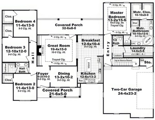 House Blueprint - Country Floor Plan - Main Floor Plan #21-569
