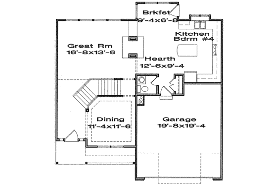 Floor Plan - Main Floor for Traditional House Plan #6-139 - 4 bed, 2.5 bath