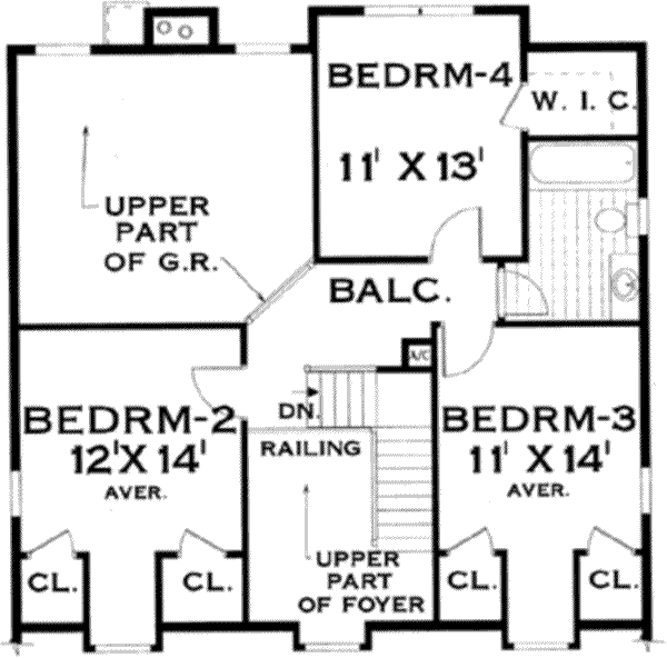 Architectural House Design - Farmhouse Floor Plan - Upper Floor Plan #3-188
