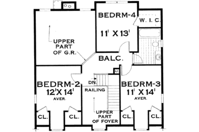 Dream House Plan - Floor Plan - Upper Floor for Farmhouse House Plan #3-188 - 4 bed, 2.5 bath
