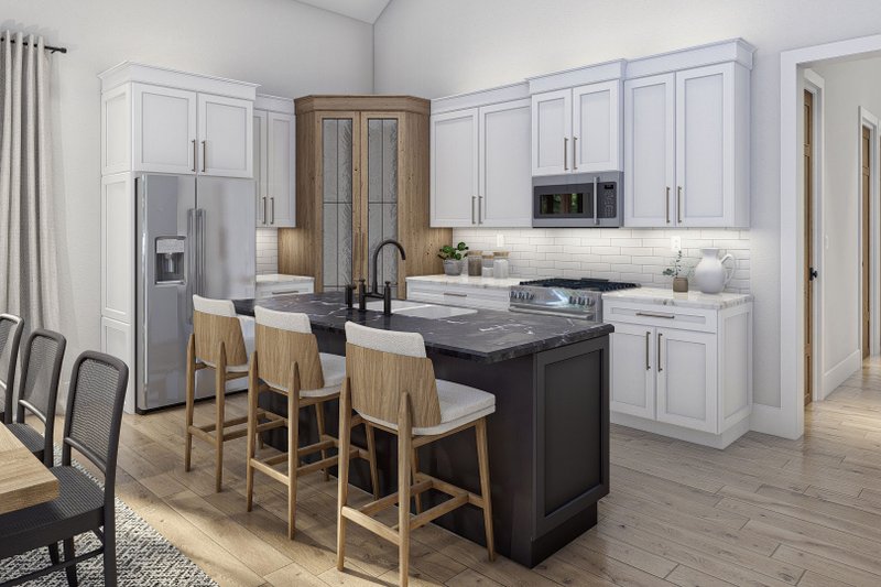 House Blueprint - Interior - Kitchen 1 for Barndominium House Plan #455-592 - 3 bed, 2 bath
