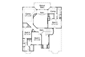 Floor Plan - Upper Floor for Traditional House Plan #411-317 - 5 bed, 4 bath