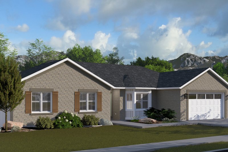 Architectural House Design - Ranch Exterior - Front Elevation Plan #1060-222