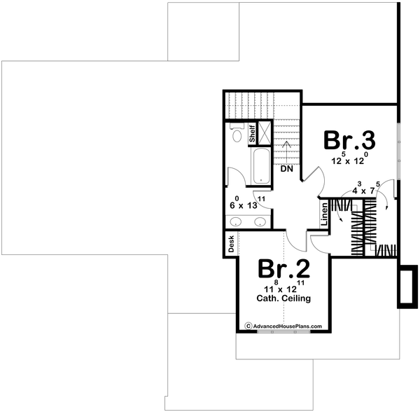 Architectural House Design - Craftsman Floor Plan - Upper Floor Plan #455-339