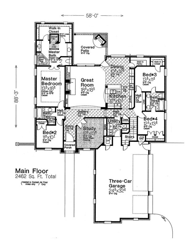 House Design - European Floor Plan - Main Floor Plan #310-1287
