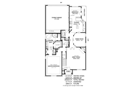 Floor Plan - Main Floor for European House Plan #424-237 - 3 bed, 2.5 bath