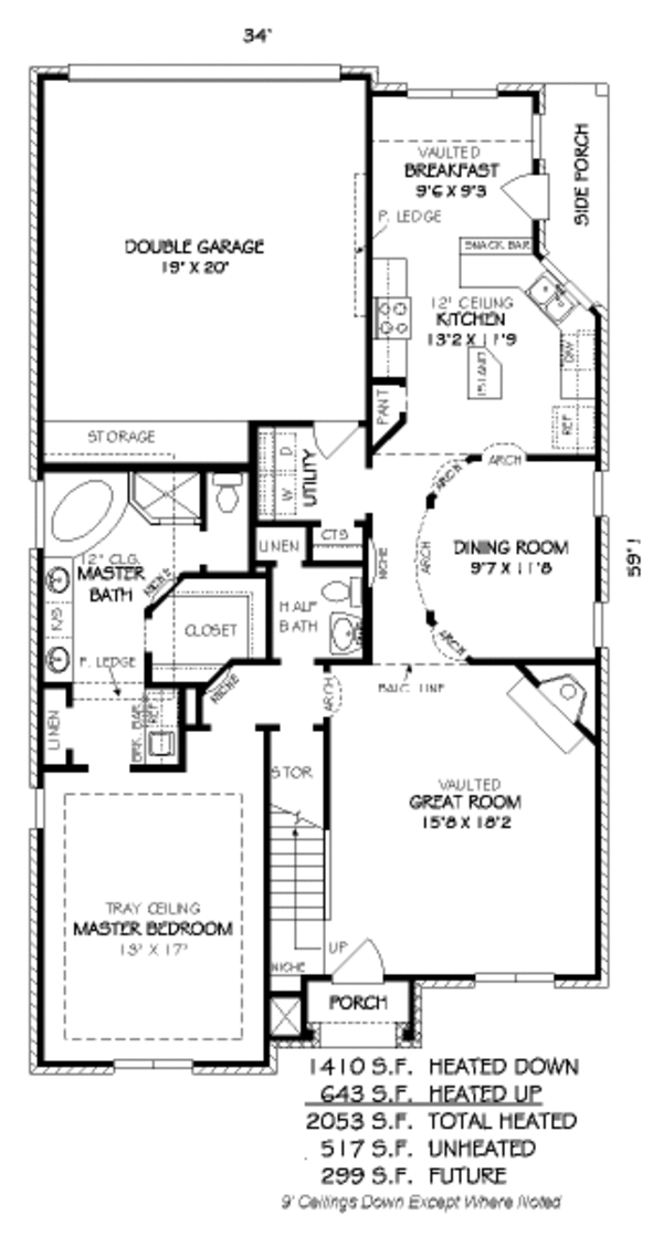 European Floor Plan - Main Floor Plan #424-237