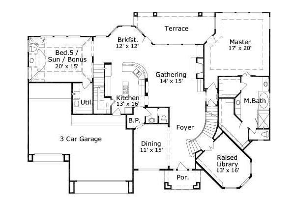 Traditional Floor Plan - Main Floor Plan #411-306