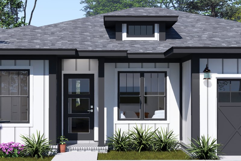 Dream House Plan - Exterior - Covered Porch for Modern House Plan #513-2490 - 3 bed, 3 bath