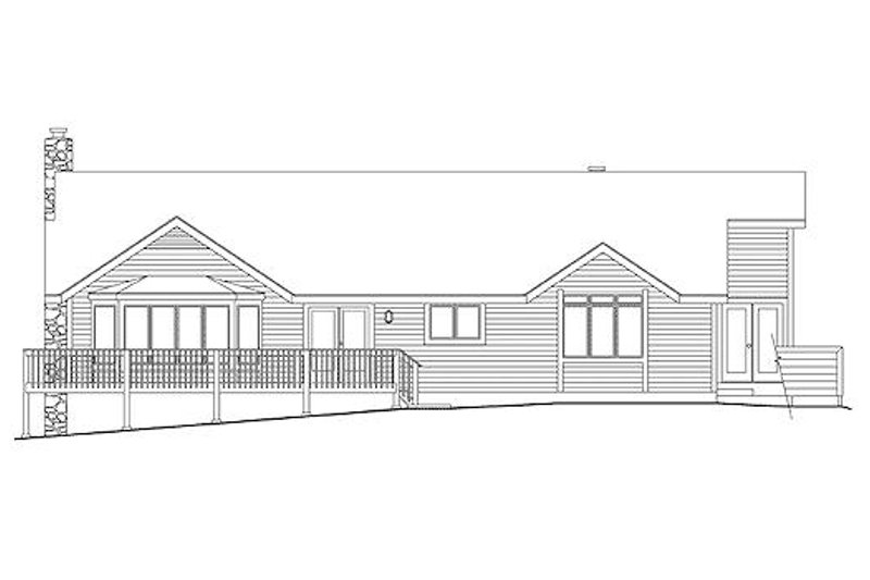 Architectural House Design - Exterior - Rear Elevation for Modern House Plan #57-296 - 3 bed, 3 bath