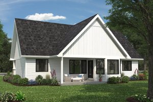 Exterior - Rear Elevation for Farmhouse House Plan #18-1054 - 2 bed, 2 bath