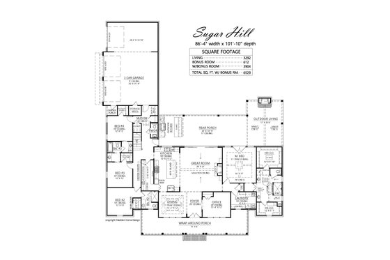 Farmhouse Floor Plan - Main Floor Plan #1074-107