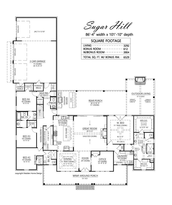 Farmhouse Floor Plan - Main Floor Plan #1074-107