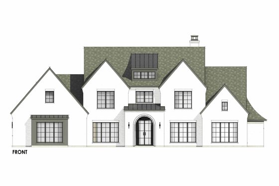 Exterior - Front Elevation 5 for European House Plan #1096-1 - 4 bed, 4.5 bath