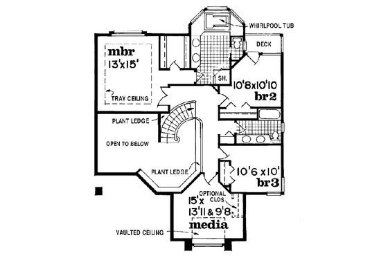Floor Plan - Upper Floor for Traditional House Plan #47-301 - 3 bed, 3 bath
