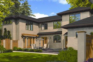 Exterior - Rear Elevation for Mediterranean House Plan #48-243 - 5 bed, 4.5 bath