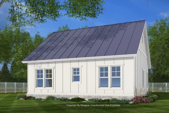 Exterior - Rear Elevation 1 for Farmhouse House Plan #51-1437 - 2 bed, 1 bath