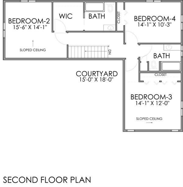 Modern Floor Plan - Upper Floor Plan #518-9