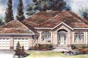 European Exterior - Front Elevation Plan #18-180