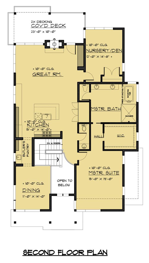 Dream House Plan - Contemporary Floor Plan - Upper Floor Plan #1066-54