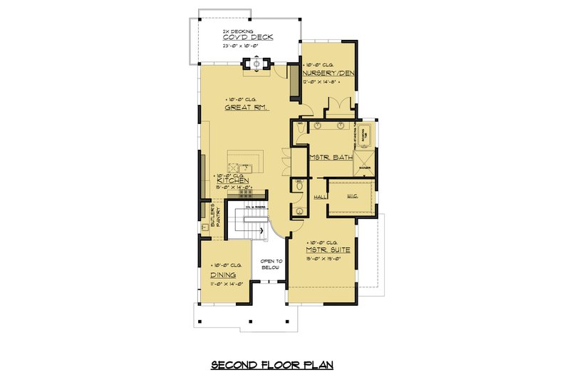 House Design - Floor Plan - Upper Floor for Contemporary House Plan #1066-54 - 3 bed, 3 bath