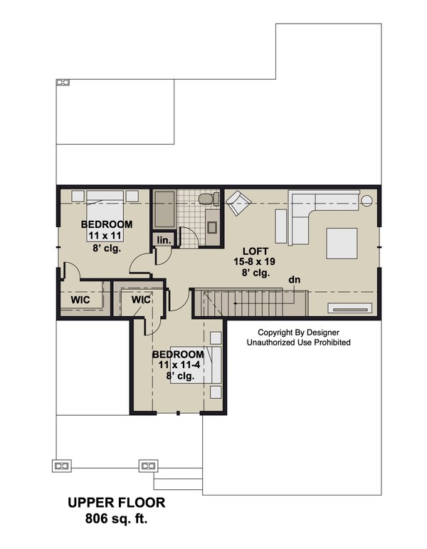 House Blueprint - Craftsman Floor Plan - Upper Floor Plan #51-1406