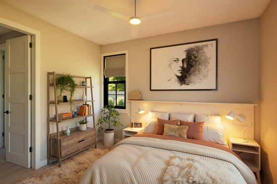 Interior - Bedroom 1 for Barndominium House Plan #48-1212 - 4 bed, 3.5 bath