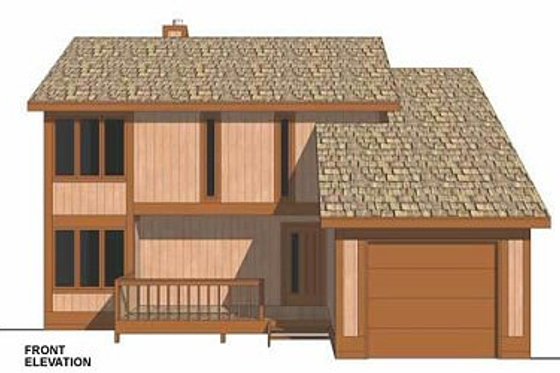 Exterior - Rear Elevation 1 for Modern House Plan #116-117 - 3 bed, 2 bath