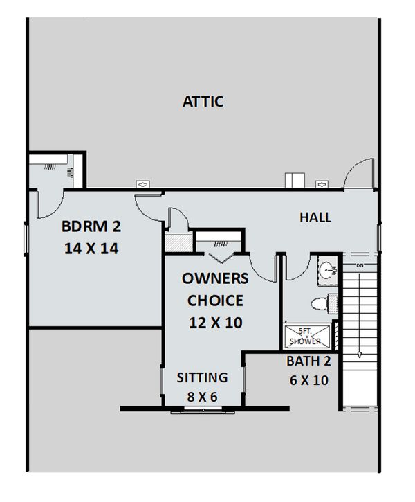 Architectural House Design - Country Floor Plan - Upper Floor Plan #44-197