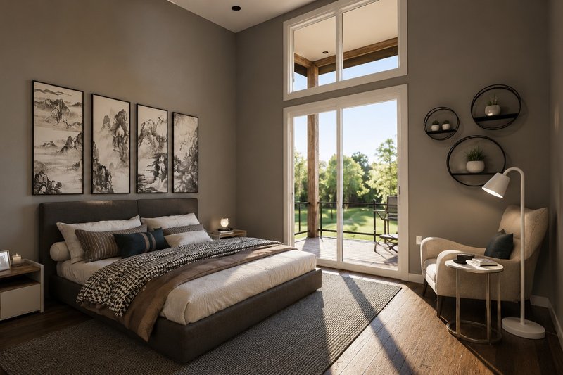 Home Plan - Interior - Master Bedroom 1 for Contemporary House Plan #1064-464 - 1 bed, 1.5 bath