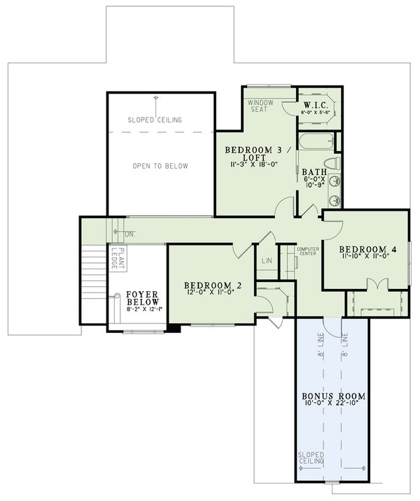 Home Plan - Traditional Floor Plan - Upper Floor Plan #17-2383