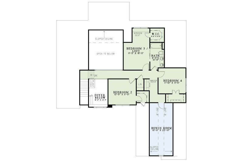 Dream House Plan - Floor Plan - Upper Floor for Traditional House Plan #17-2383 - 4 bed, 2.5 bath