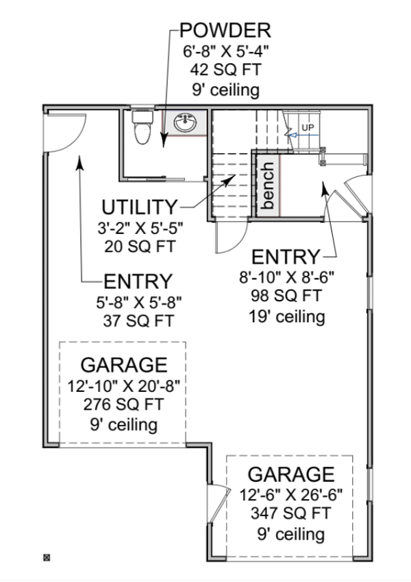 Craftsman Floor Plan - Lower Floor Plan #1116-29