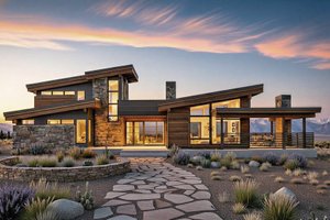 House Blueprint - Contemporary Exterior - Front Elevation Plan #892-39