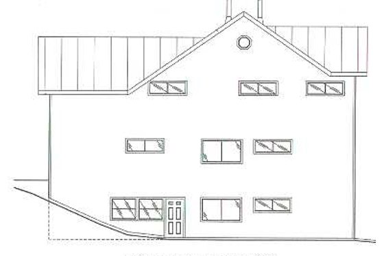 Exterior - Rear Elevation for Traditional House Plan #117-169 - 4 bed, 4 bath