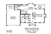 Traditional Style House Plan - 3 Beds 2.5 Baths 1818 Sq/Ft Plan #1010-222 