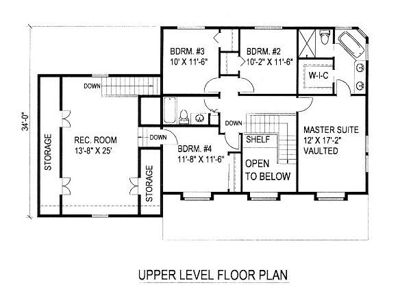 Home Plan - Country Floor Plan - Upper Floor Plan #117-529