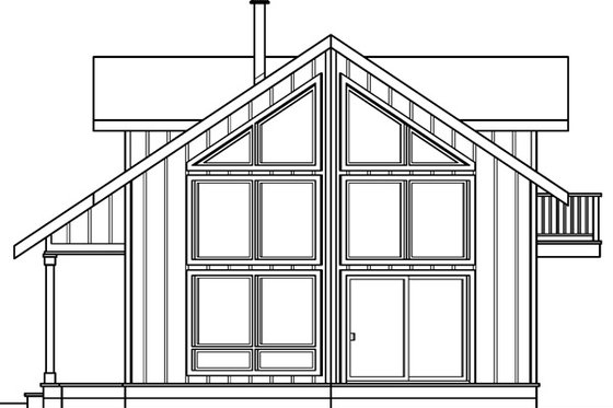 Exterior - Rear Elevation for Cabin House Plan #124-510 - 2 bed, 2 bath