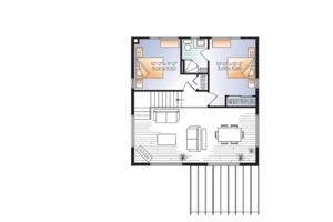 Floor Plan - Upper Floor for Contemporary House Plan #23-2631 - 2 bed, 2 bath
