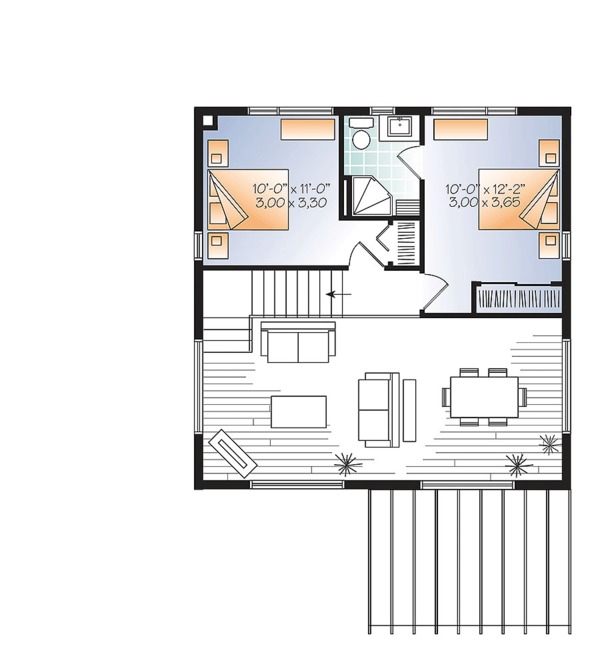 House Blueprint - Contemporary Floor Plan - Upper Floor Plan #23-2631