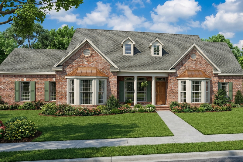 Dream House Plan - Exterior - Front Elevation 2 for European House Plan #17-218 - 3 bed, 4 bath