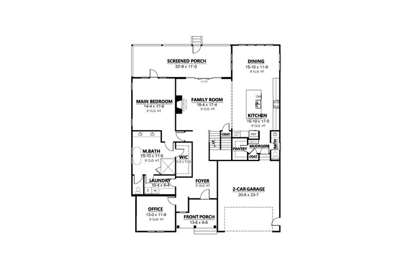 Home Plan - Floor Plan - Main Floor for Country House Plan #1080-5 - 4 bed, 3.5 bath