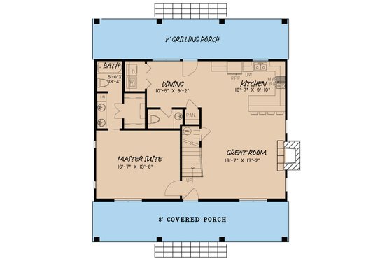 Floor Plan - Main Floor for Country House Plan #923-40 - 3 bed, 2.5 bath